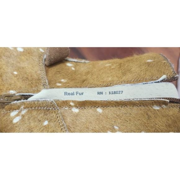 Mini Boden Real Fur Deer Boots Brown Real Fur Lined Ankle Zip Winter Shoes Siz39 - Picture 10 of 12